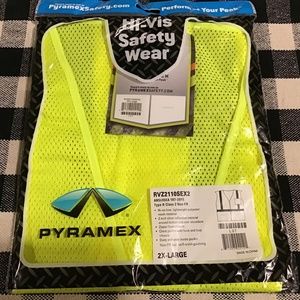 NWT Pyramex Class 2 Economy Vest with Clear Pocket Lime 2X-Large